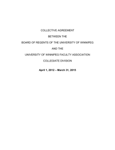 collective agreement between the board of regents of the university
