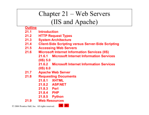 Chapter 21 – Web Servers (IIS and Apache)
