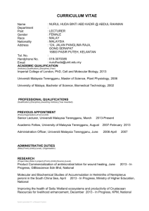 CURRICULUM VITAE - Journal of Sustainability Science and