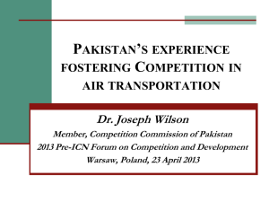 Pakistan's Experience Fostering Competition in Air Transportation