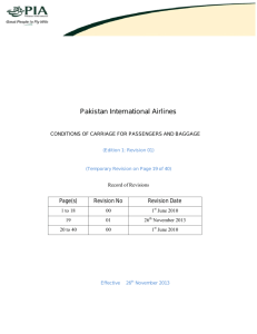 Conditions of Carriage - Pakistan International Airlines