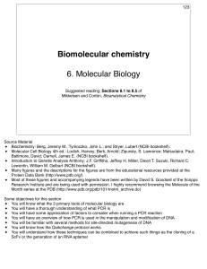 Biomolecular chemistry 6. Molecular Biology