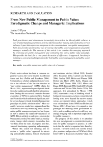 From New Public Management to Public Value: Paradigmatic