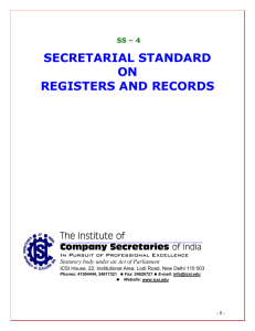 secretarial standard on registers and records