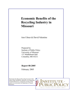 Economic Benefits of the Recycling Industry in Missouri