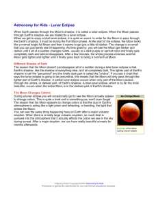 Astronomy for Kids - Lunar Eclipse