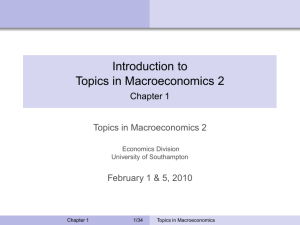 Introduction to Topics in Macroeconomics 2