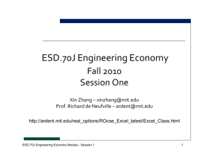ESD.70J Engineering Economy - Title Page