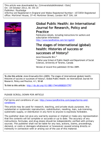 The stages of international (global) health: Histories of success or