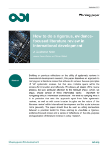 How to do a rigorous, evidence-focused literature review in