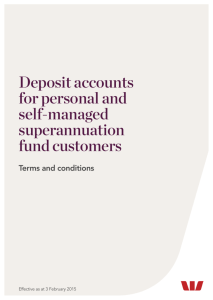 Deposit accounts for personal and self-managed