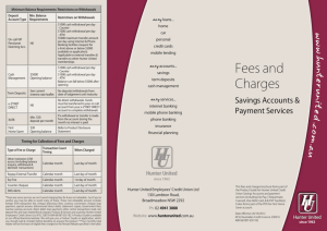 Fees and Charges - Hunter United Employees Credit Union