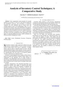 Analysis of Inventory Control Techniques