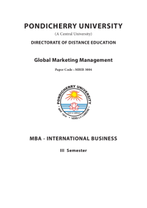 Global Marketing Management