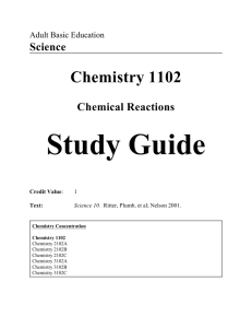 Chemistry 1102 Study Guide 2005-06