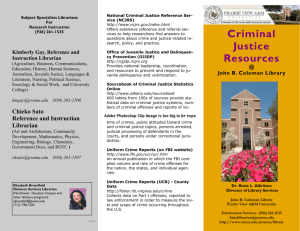 Criminal Justice Resources - Prairie View A&M University