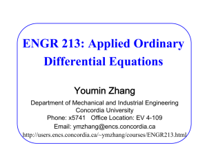 ENGR 213: Applied Ordinary Differential