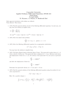 Concordia University Applied Ordinary Differential Equations, ENGR