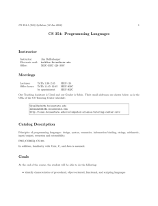 CS 354 - Computer Science