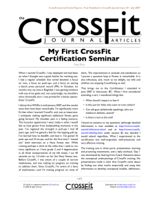 My First CrossFit Certification Seminar