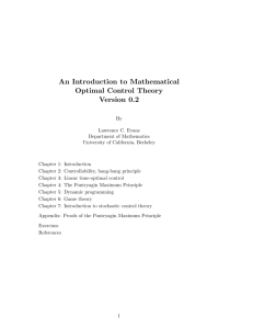 An Introduction to Mathematical Optimal Control Theory