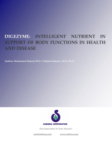 digezyme intelligent nutrient in support of body functions in