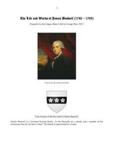The Life and Works of James Boswell (1740 – 1795)