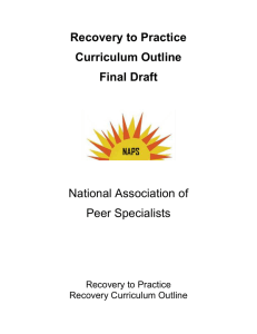 Recovery to Practice Curriculum Outline Final Draft National