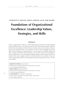 Foundations of Organizational Excellence: Leadership Values