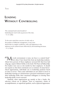 leading without controlling - The Inner