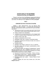 WATER CODE OF THE PHILIPPINES Implementing Rules