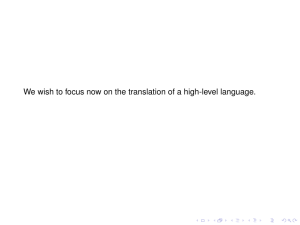 Programming Languages and Translation