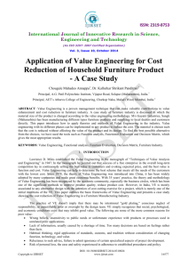 Application of Value Engineering for Cost Reduction of