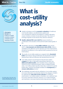 What is cost–utility analysis? - Medical Sciences Division, Oxford