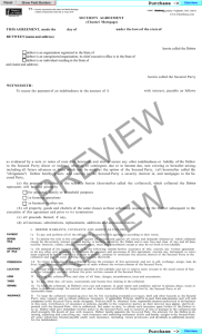 SECURITY AGREEMENT (Chattel Mortgage)