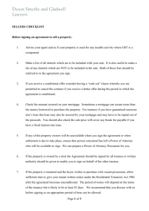 Page 1 of 3 SELLERS CHECKLIST Before signing an agreement to