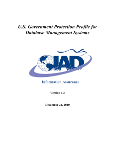 US Government Protection Profile for Database Management Systems