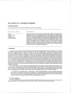 Job analysis for a changing workplace - YorkSpace