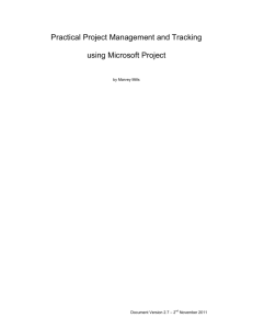 Practical Project Management and Tracking using Microsoft Project