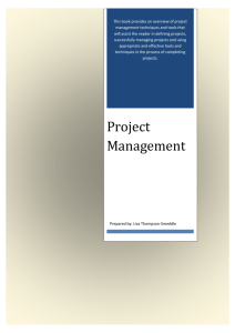 Project Management - Sustainable Development Network