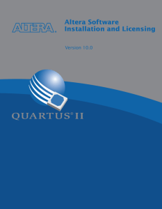 Altera Software Installation and Licensing