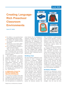 Creating Language Rich Preschool Classroom Environments