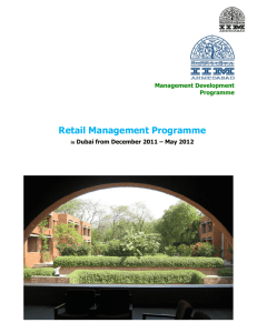 Retail Management Programme - Indian Institute of Management