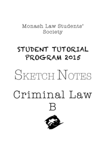 Criminal Law B - Monash Law Students' Society