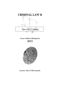 criminal law b - Rhodes University