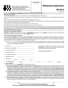 withdrawal Application RS 5014 - Office of the New York State