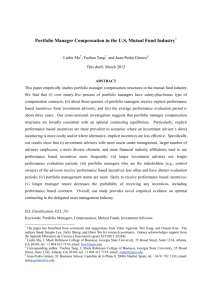 Portfolio Manager Compensation in the U.S. Mutual Fund Industry*