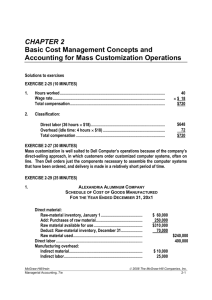 CHAPTER 2 Basic Cost Management Concepts and Accounting for