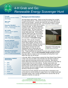 Renewable Energy Scavenger Hunt