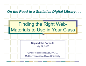Finding the Right Web- Materials to Use in Your Class
